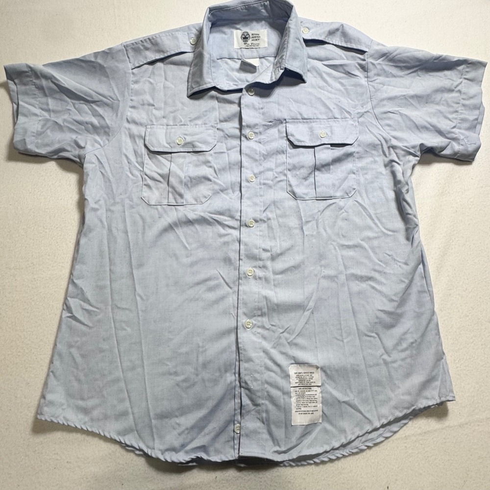 Defense Logistics Agency shirt mens 17.5R military service dress blue 1554 short